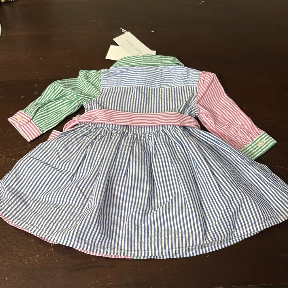 Ralph Lauren Seersucker Fun Shirtdress & Bloomer Baby Girl NWT - Picture 5 of 6
